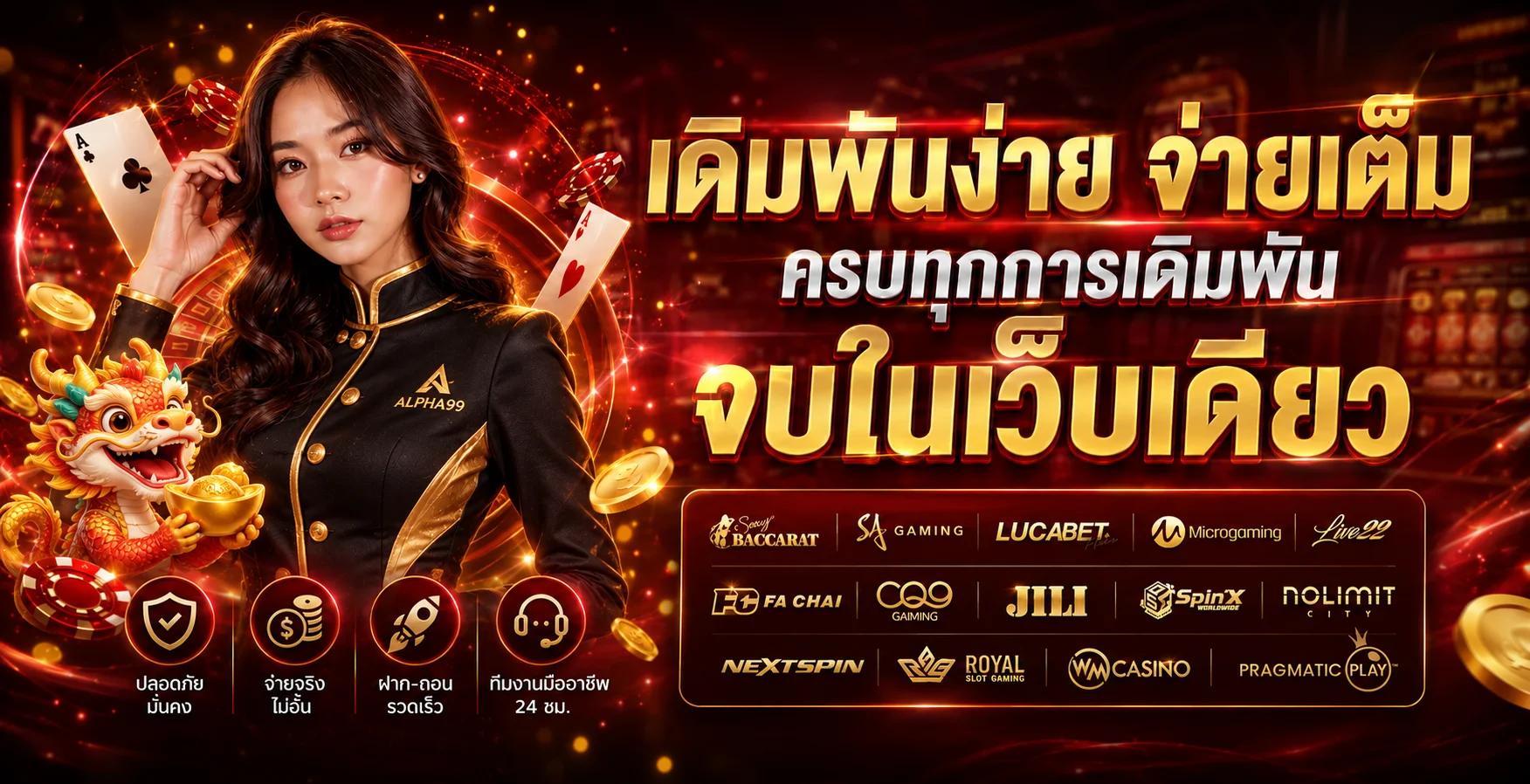 สล็อตออนไลน์และค่ายเกมบน ALPHA99